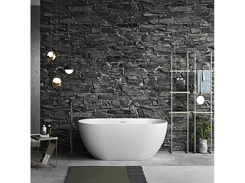Baignoire îlot design ovale LISBON blanche 150 cm Mat