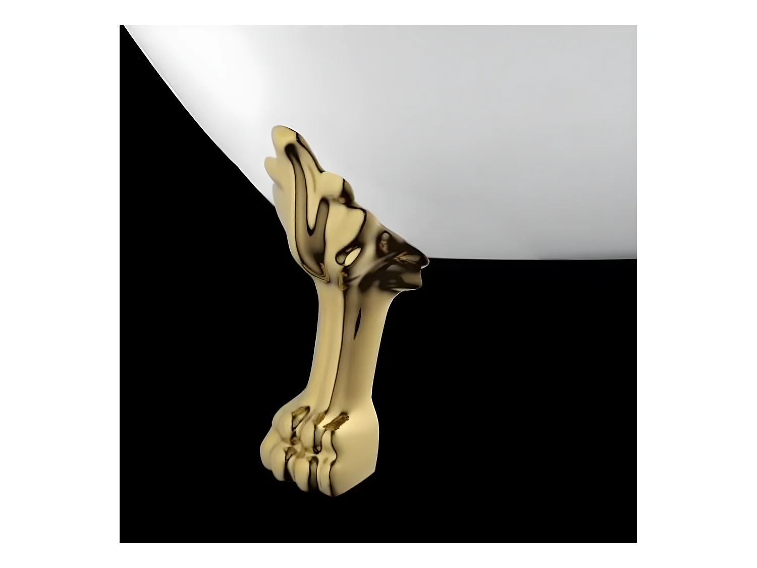 Baignoire ancienne rétro sur pieds RICHMOND Blanche 155 cm Pieds de Lion Dorés