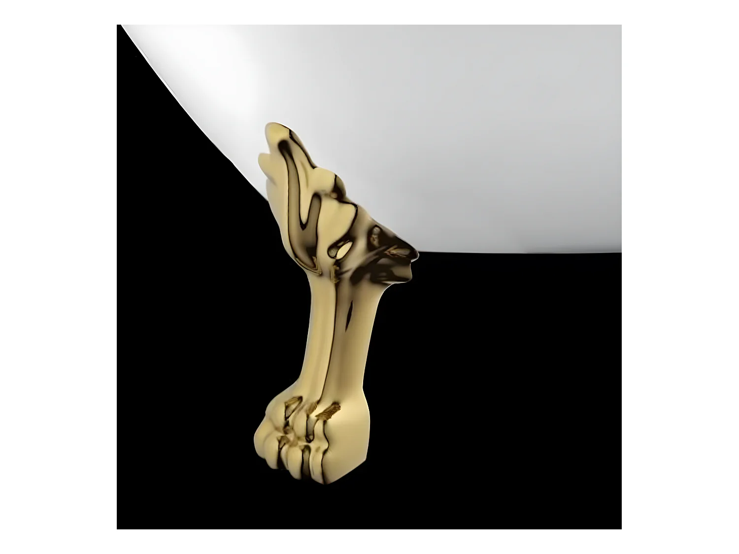 Bañera con patas RICHMOND NEGRA  171 cm patas LEÓN DORADAS