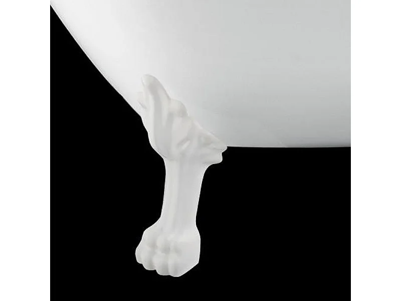 Baignoire sur pieds rétro CHELSEA Blanche 154 cm Pieds de Lion Blancs