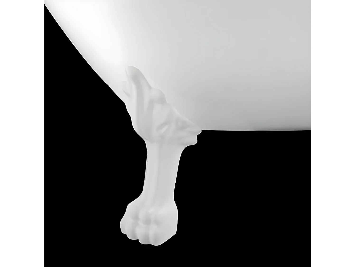 Bañera con patas DARLINGTON NEGRA  175 cm patas LEÓN BLANCAS