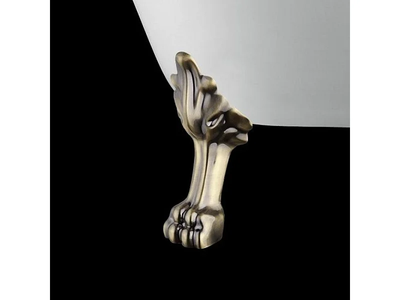 Baignoire sur pieds rétro RICHMOND Blanche 171 cm Pieds de Lion Bronze jaune vieilli