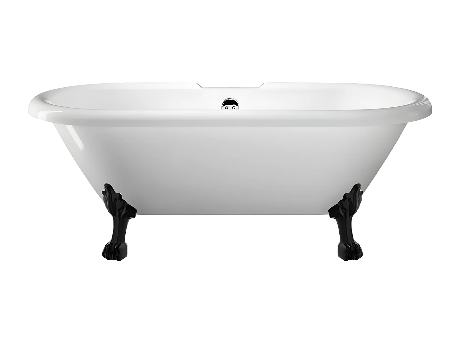 Bañera con patas CHELSEA  154 cm patas LEÓN NEGRAS