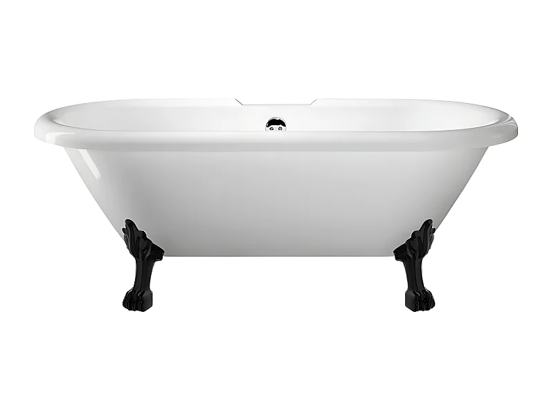 Freistehende Badewanne mit Füßen CHELSEA Löwenfüße SCHWARZ 154 cm