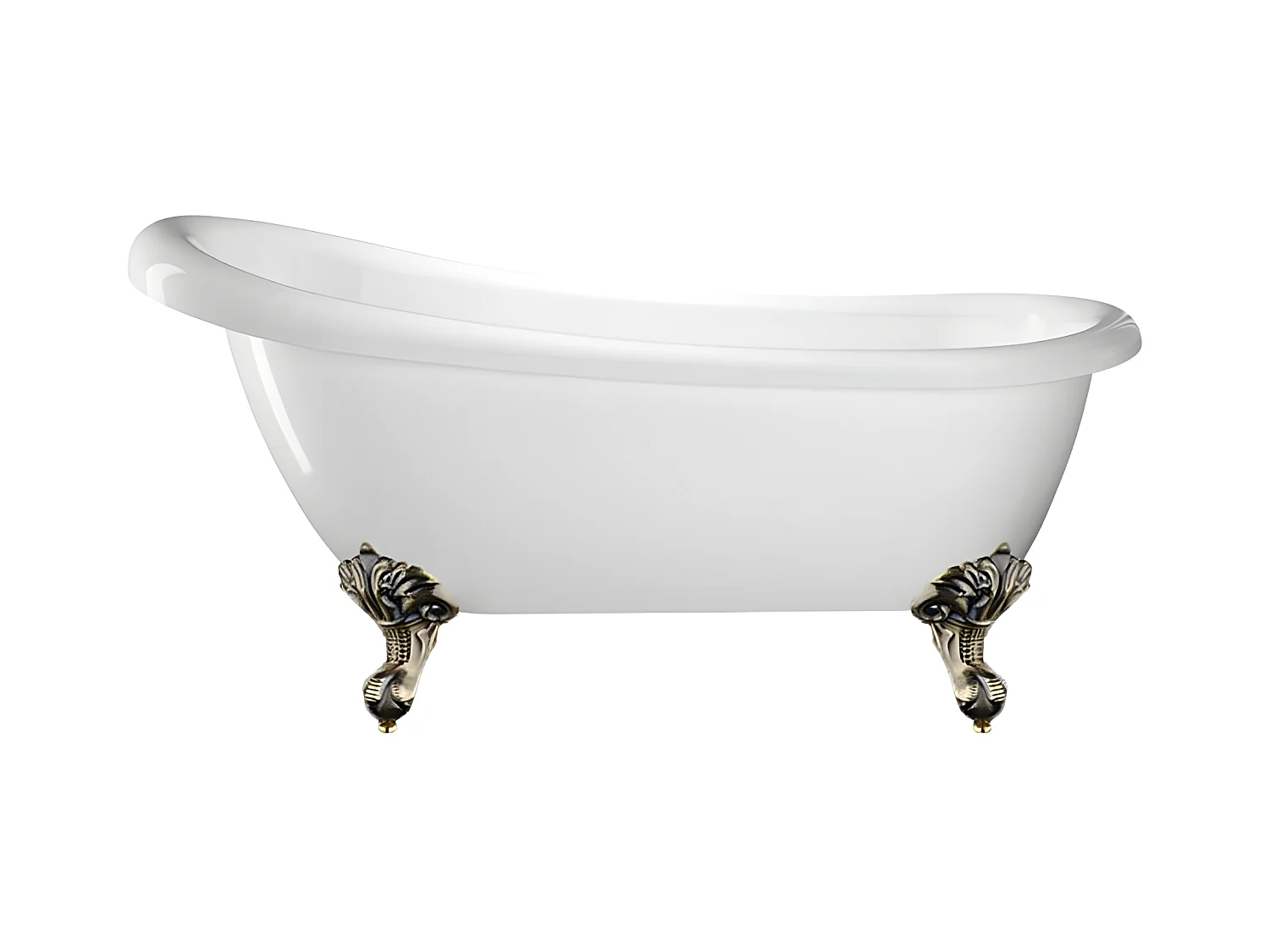 Freistehende Badewanne mit Füßen RICHMOND Adlerfüße ALTBRONZE 155 cm