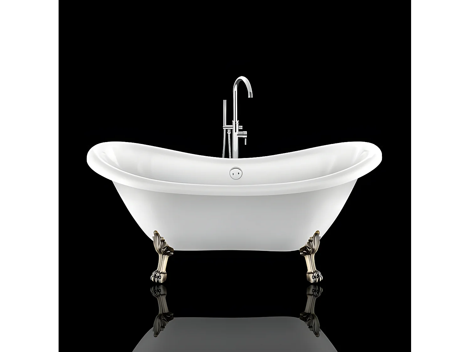 Bañera con patas DARLINGTON  175 cm patas LEÓN BRONCE ENVEJECIDO