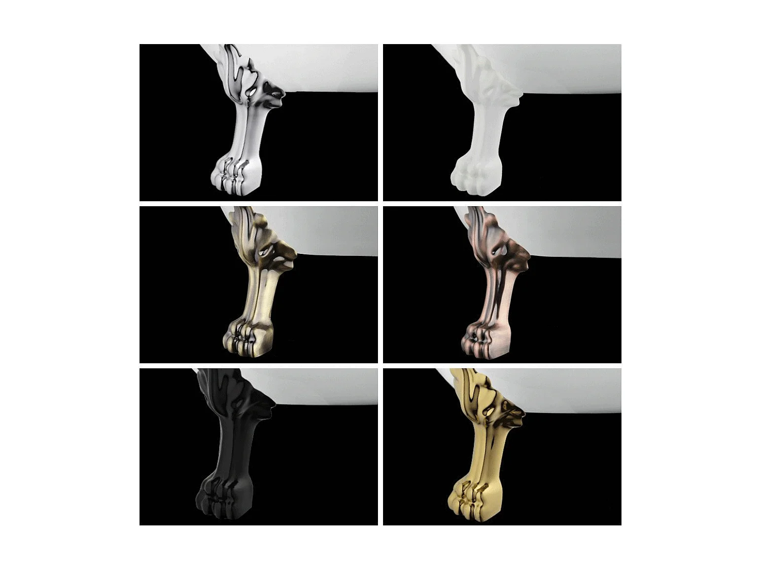 Baignoire sur pieds rétro DARLINGTON Blanche 175 cm Pieds de Lion Bronze jaune vieilli