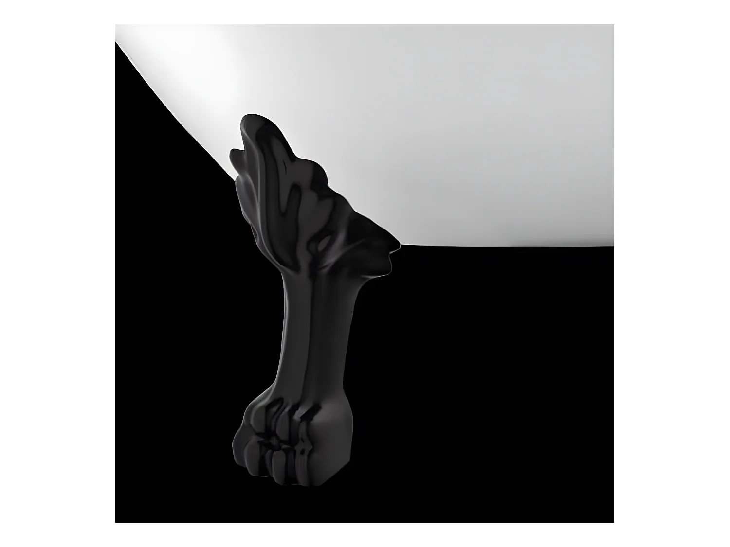 Baignoire ancienne rétro sur pieds SURRY HILLS Blanche 165 cm Pieds de Lion Noirs