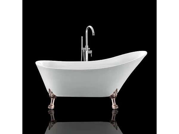 Vasca da bagno freestanding stile classico con piedini BALMAIN Bianca 161 cm Piedini di leone Rame