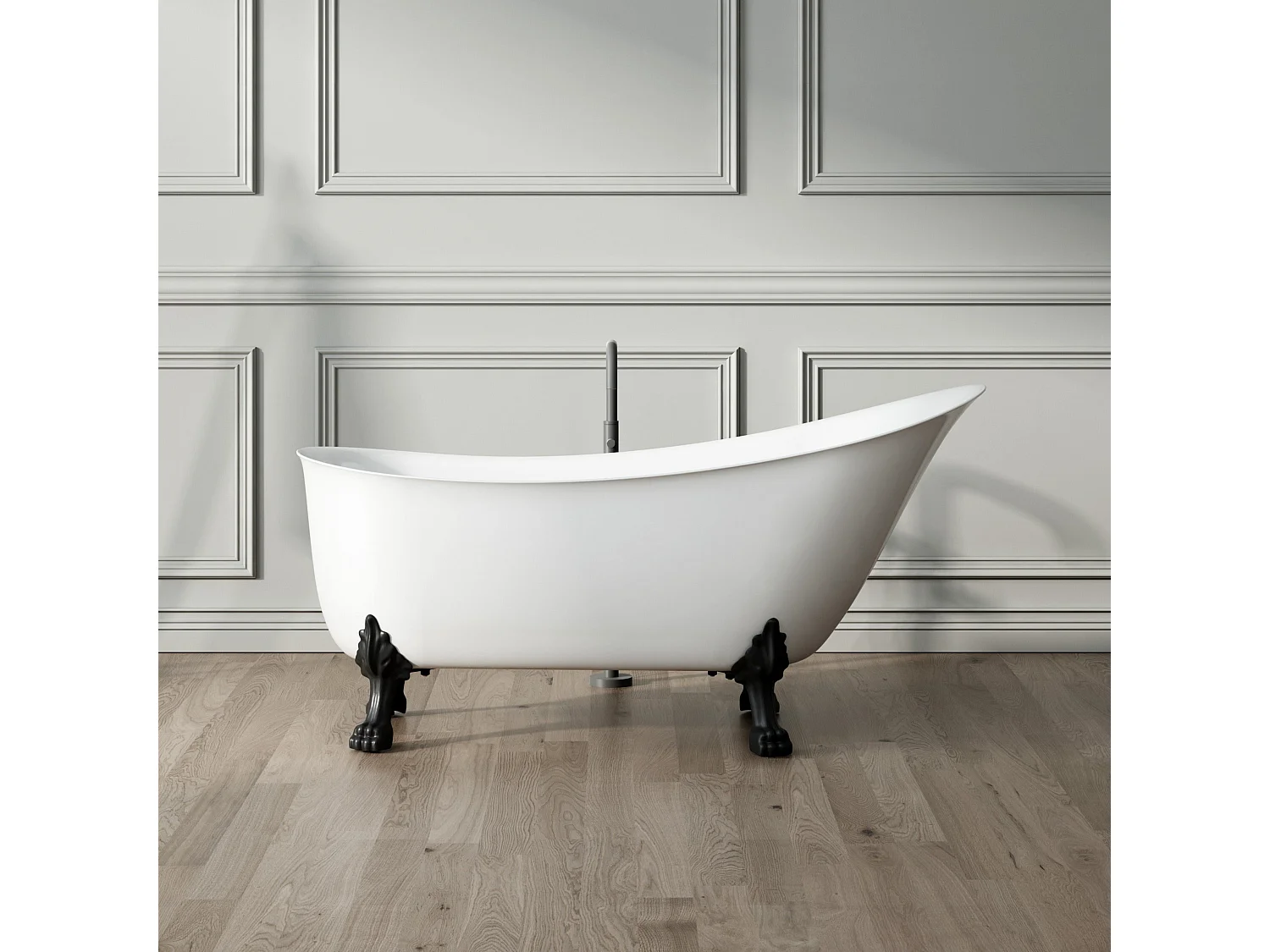 Vasca da bagno freestanding stile classico con piedini BALMAIN Bianca 161 cm Piedini di leone Rame