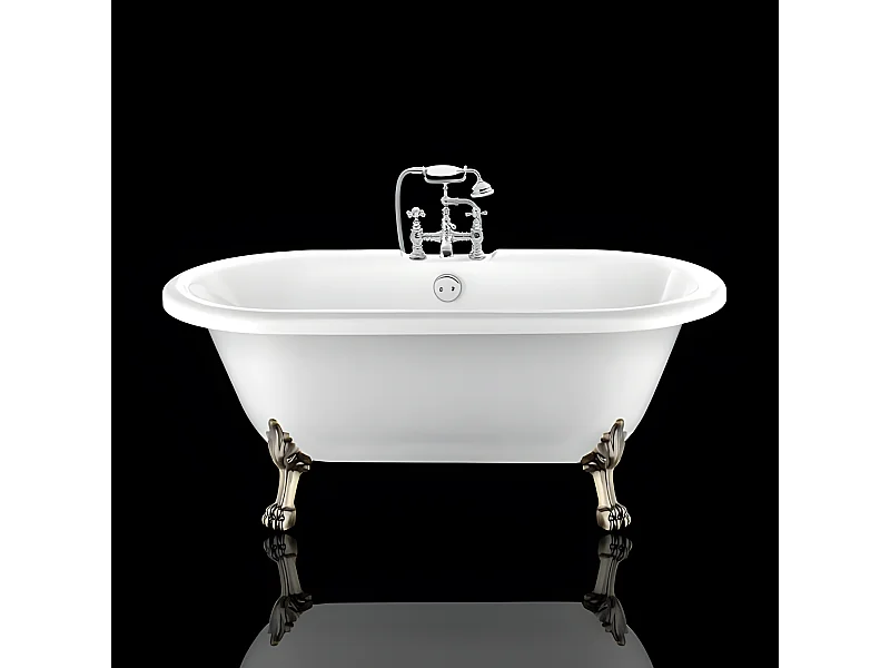 Vasca da bagno freestanding stile classico con piedini CHELSEA Bianca 170 cm Piedini di leone Bronzo