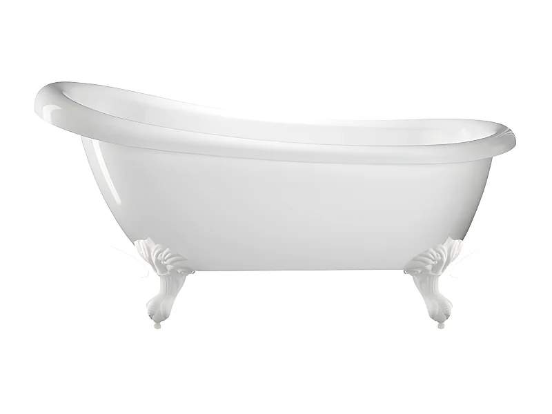 Freistehende Badewanne mit Füßen RICHMOND Adlerfüße WEISS 155 cm