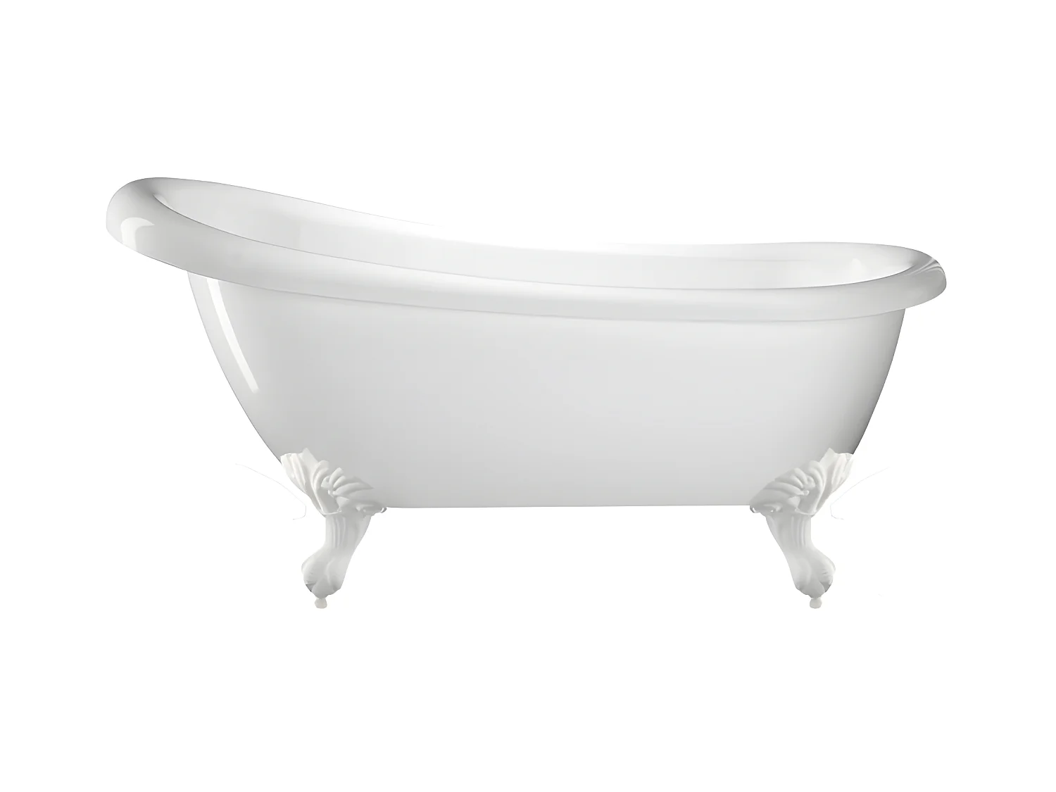 Freistehende Badewanne mit Füßen RICHMOND Adlerfüße WEISS 155 cm