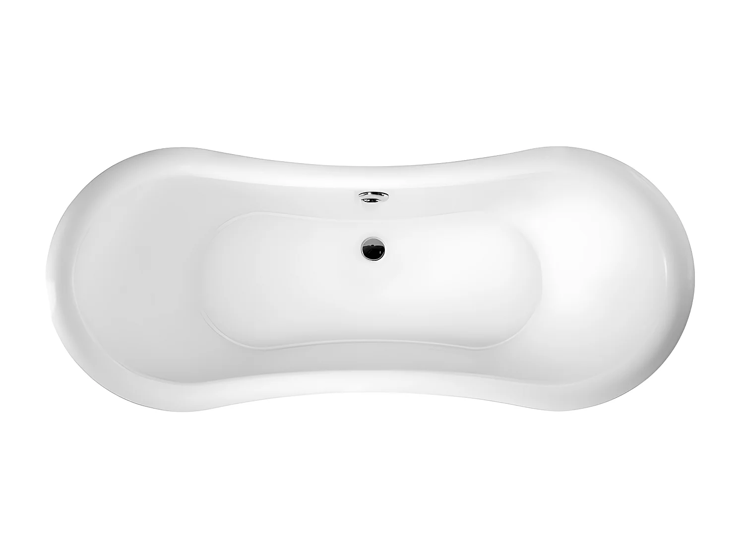 Baignoire ancienne rétro sur pieds DARLINGTON Blanche 175 cm Pieds de Lion Dorés