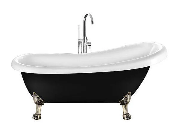 Bañera con patas RICHMOND NEGRA  171 cm patas LEÓN BRONCE ENVEJECIDO