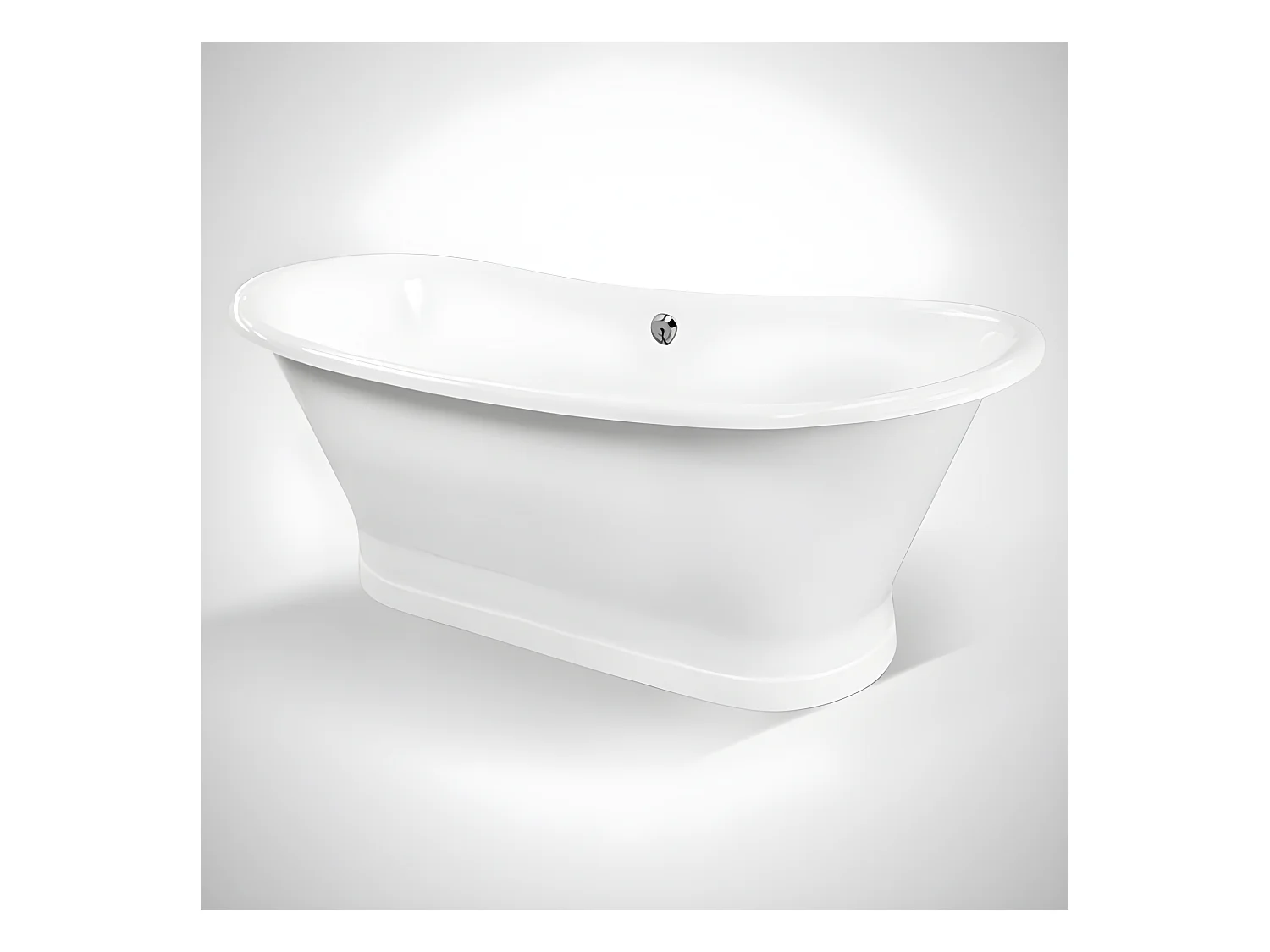Baignoire sur socle en fonte émaillée COVENTRY Blanche 173 cm Peinture blanche (baignoire et socle)