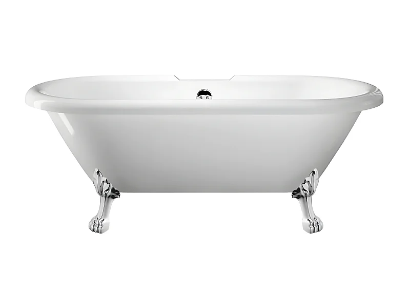 Freistehende Badewanne mit Füßen CHELSEA Löwenfüße CHROM 170 cm