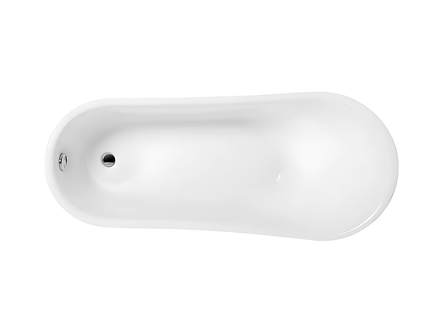 Baignoire ancienne rétro sur pieds BALMAIN Blanche 161 cm Pieds d'Aigle Noirs