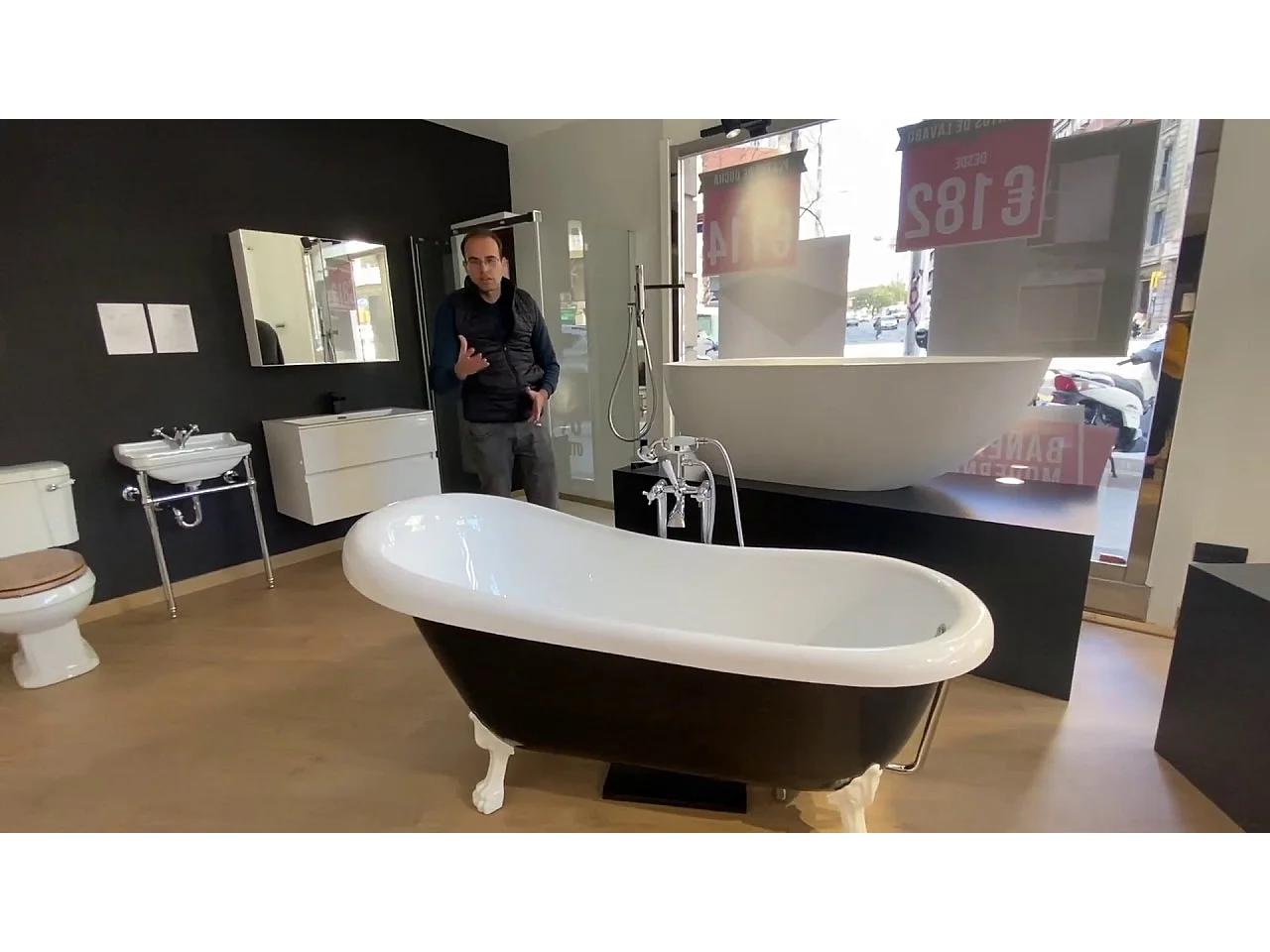 Bañera con patas RICHMOND  171 cm patas ÁGUILA BRONCE ENVEJECIDO