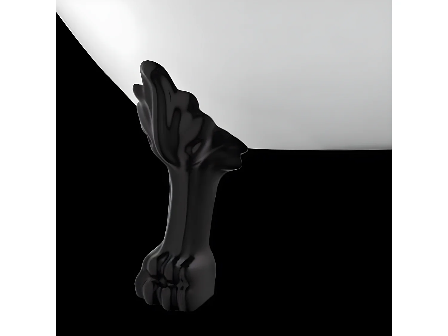 Freistehende Badewanne mit Füßen RICHMOND SCHWARZ Löwenfüße SCHWARZ 171 cm