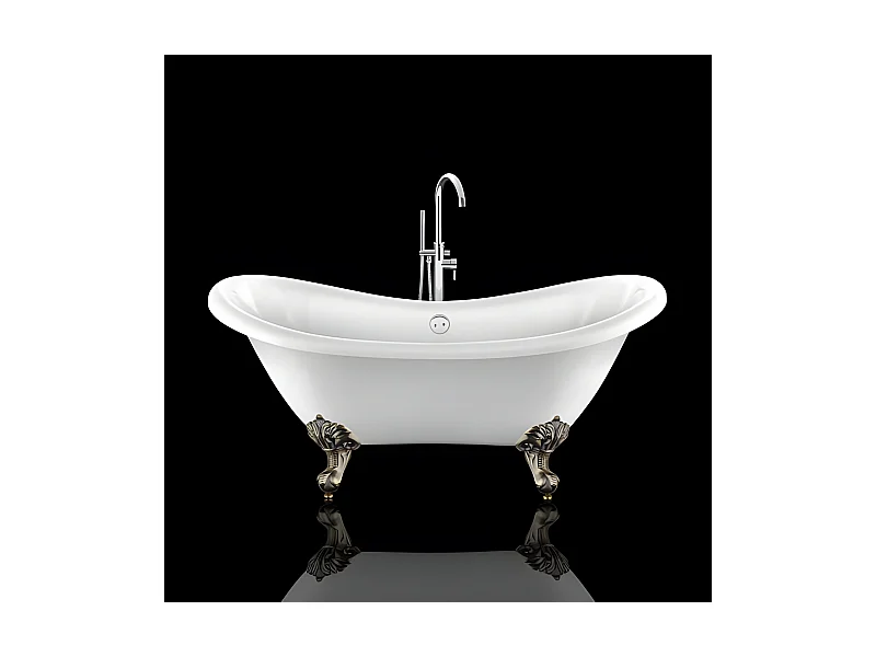 Freistehende Badewanne mit Füßen DARLINGTON Adlerfüße ALTBRONZE 175 cm