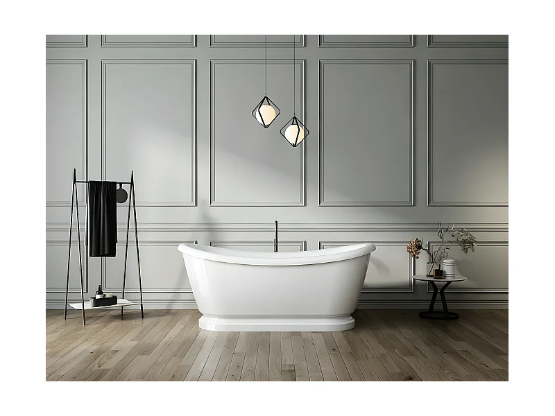 Baignoire îlot rétro ovale PITTSBURGH Blanche 177 cm