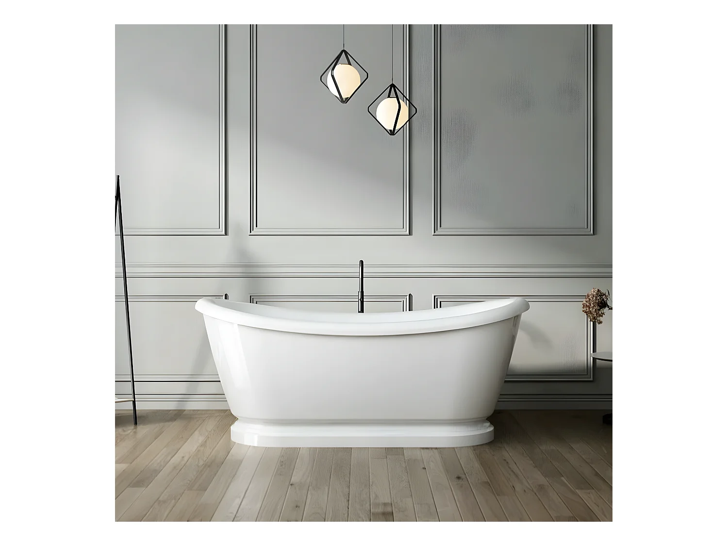 Vasca freestanding con base PITTSBURGH Bianca 177 cm