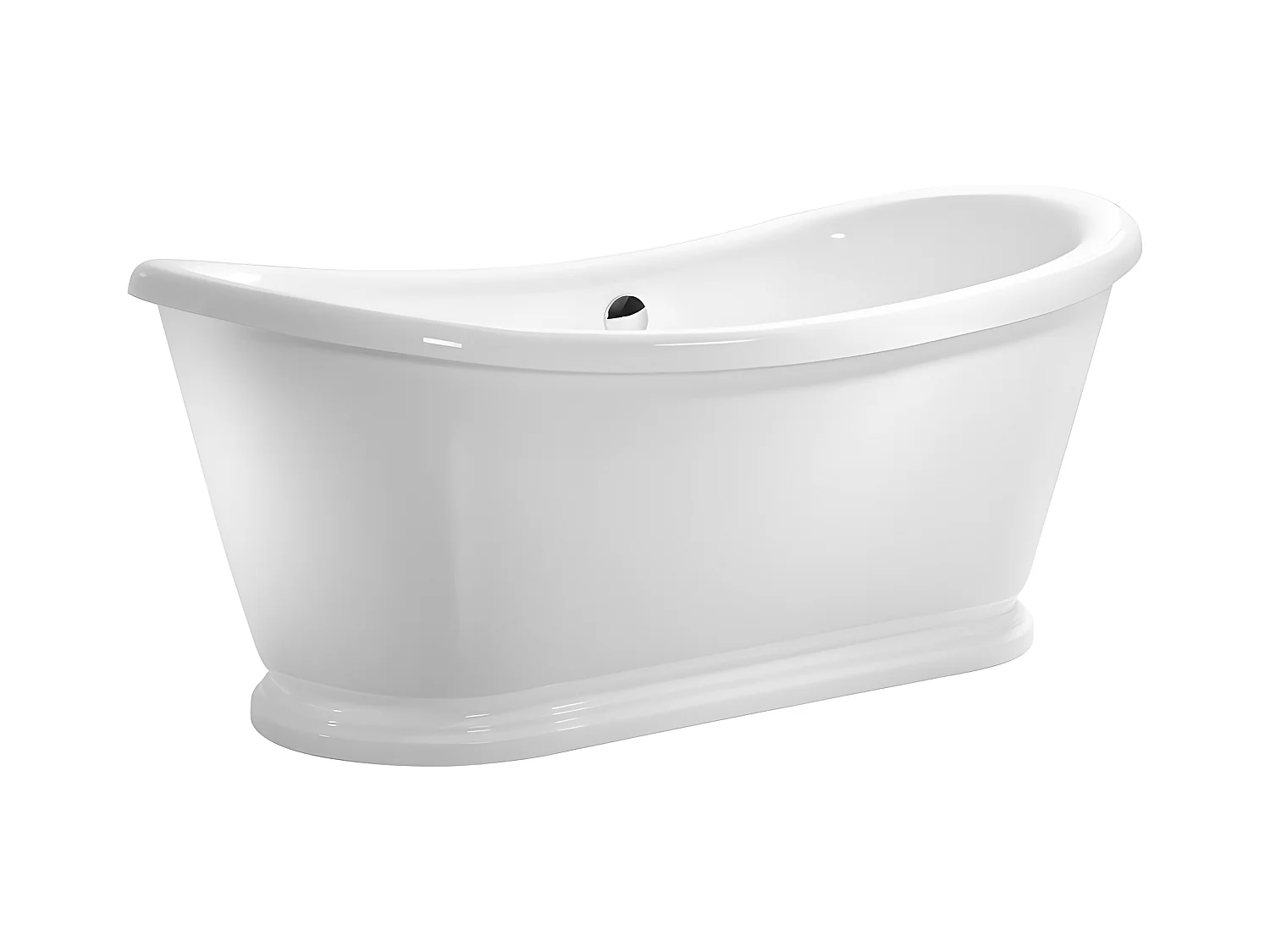 Baignoire îlot rétro ovale PITTSBURGH Blanche 177 cm