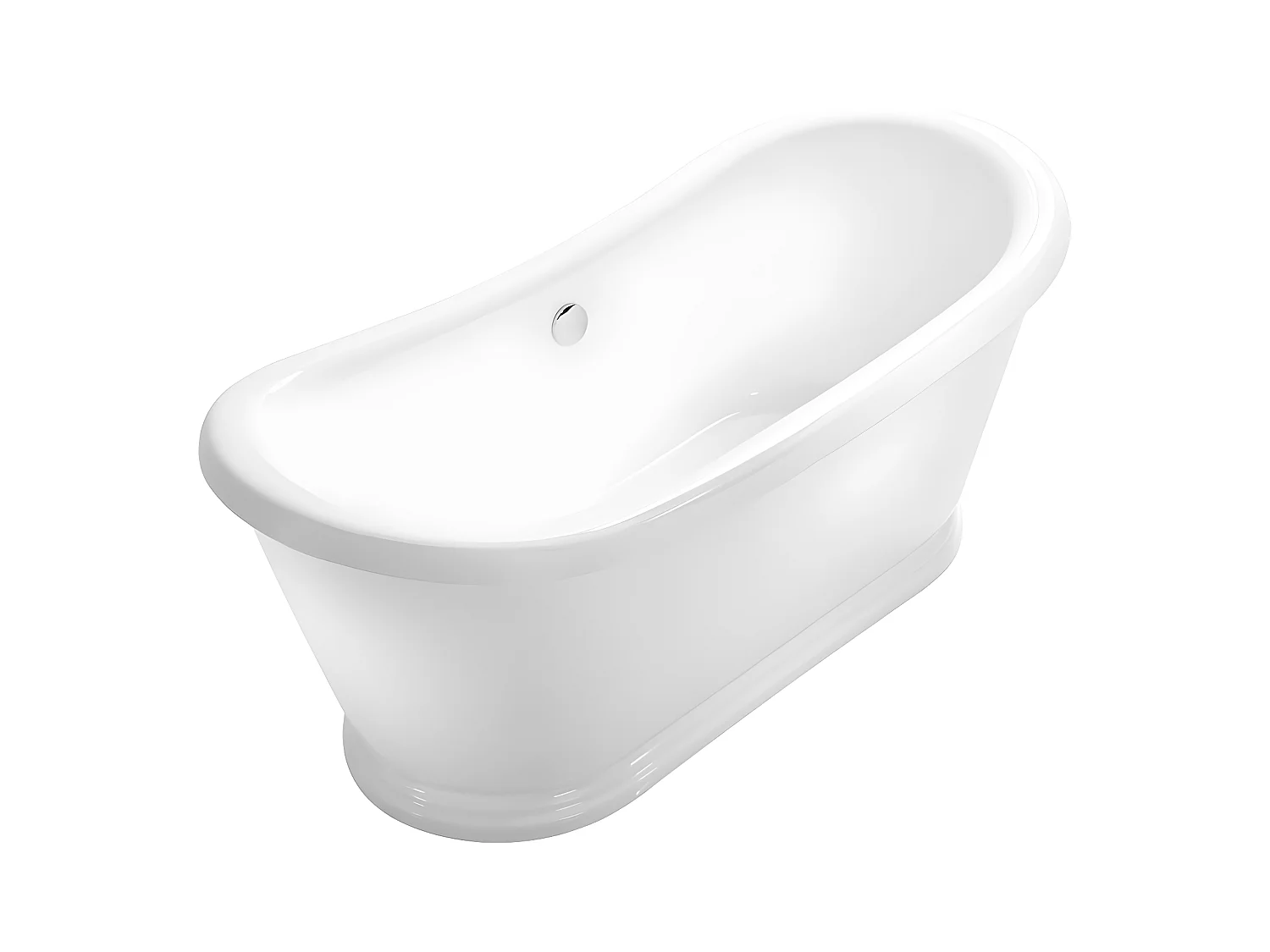 Baignoire îlot rétro ovale PITTSBURGH Blanche 177 cm