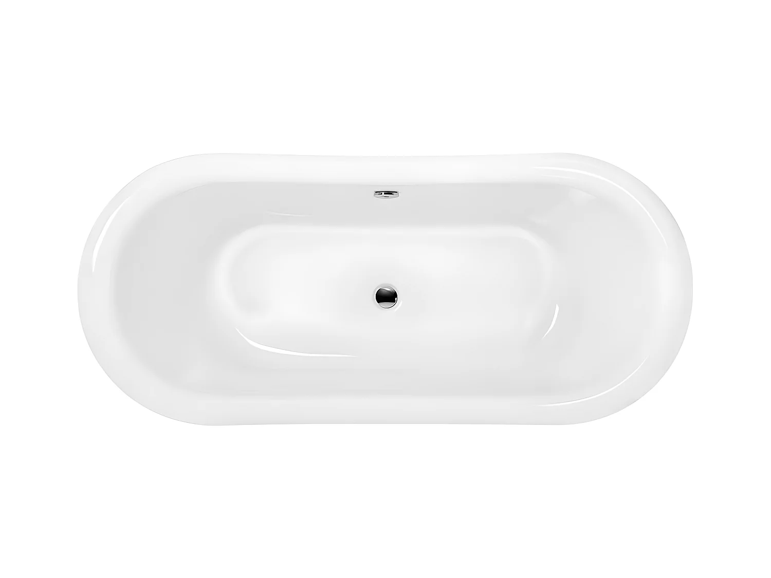 Baignoire îlot rétro ovale PITTSBURGH Blanche 177 cm