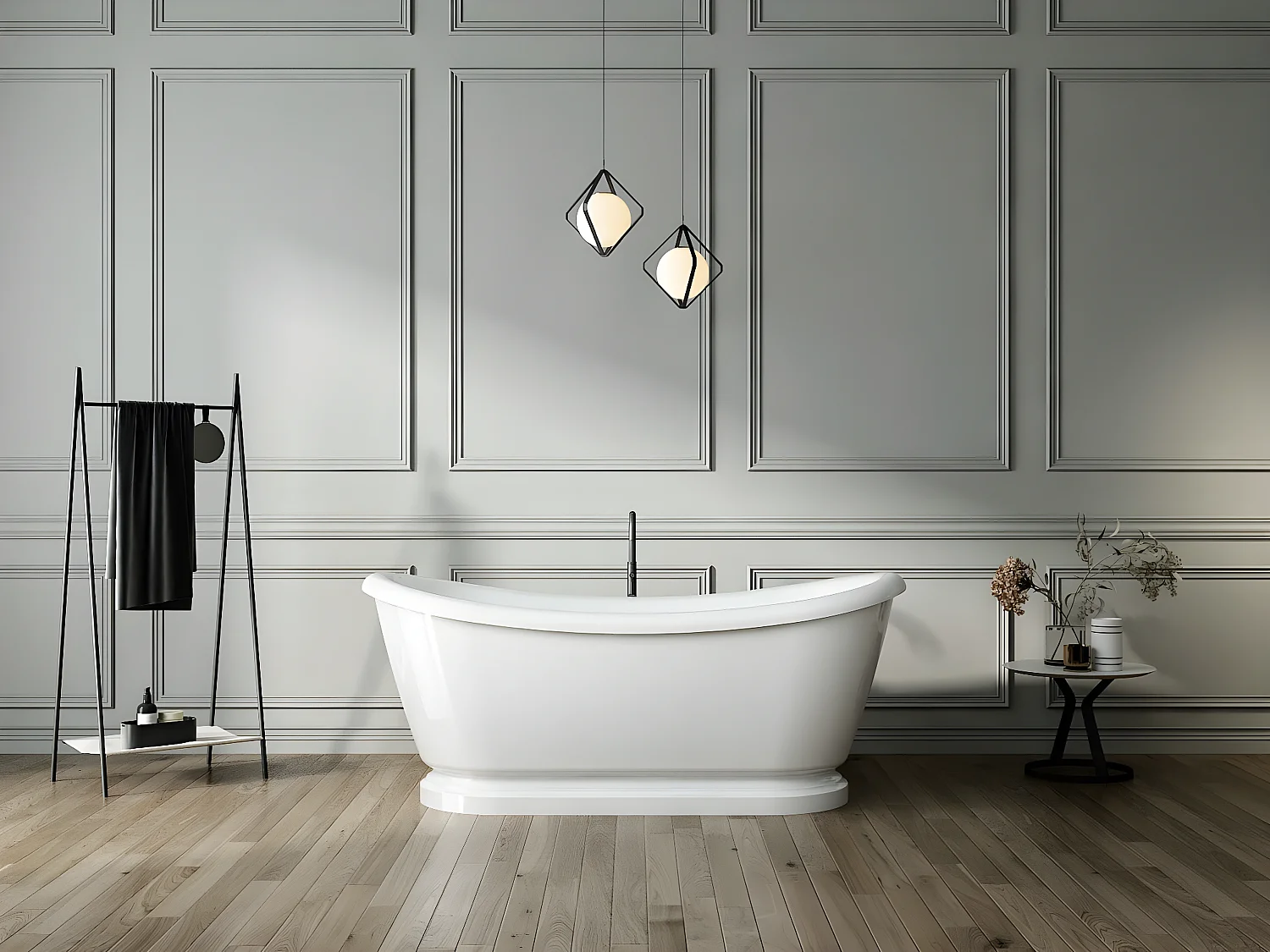 Baignoire îlot rétro ovale PITTSBURGH Blanche 177 cm