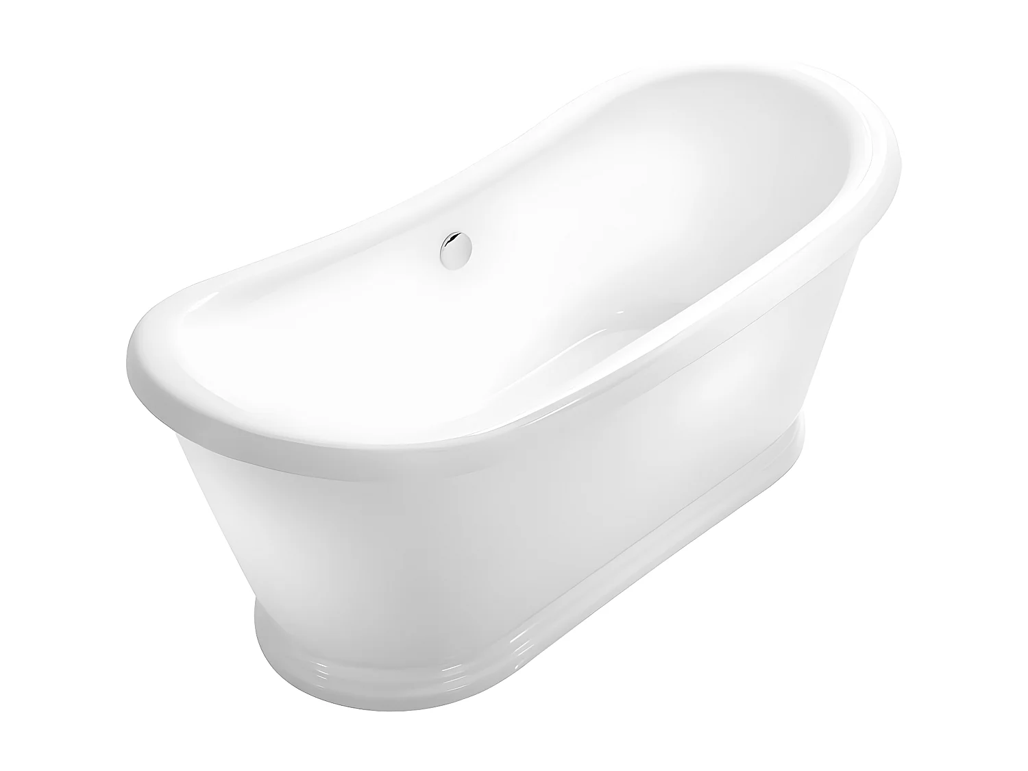 Baignoire îlot rétro ovale PITTSBURGH Blanche 177 cm