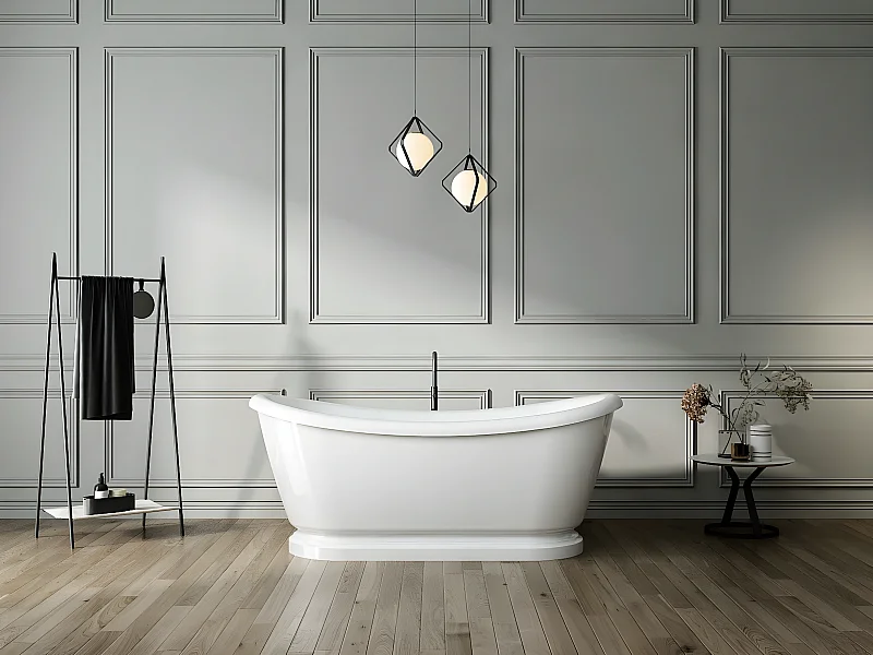 Vasca freestanding con base PITTSBURGH Bianca 177 cm