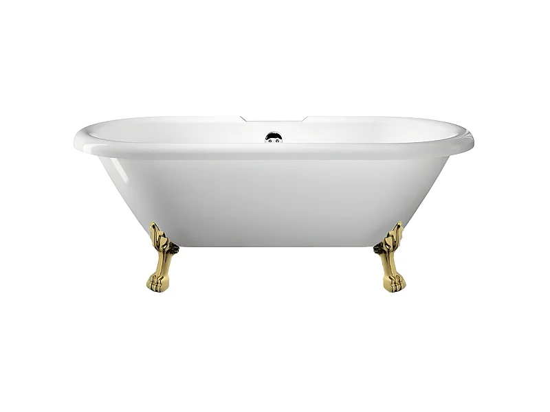 Freistehende Badewanne mit Füßen CHELSEA Löwenfüße GOLD 170 cm