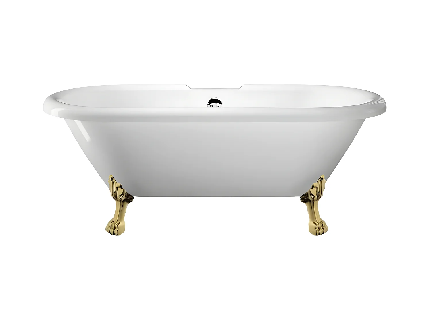 Vasca da bagno freestanding stile classico con piedini CHELSEA Bianca 170 cm Piedini di leone Neri