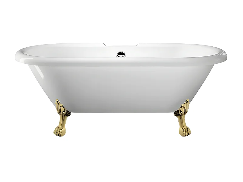 Vasca da bagno freestanding stile classico con piedini CHELSEA Bianca 170 cm Piedini di leone Neri