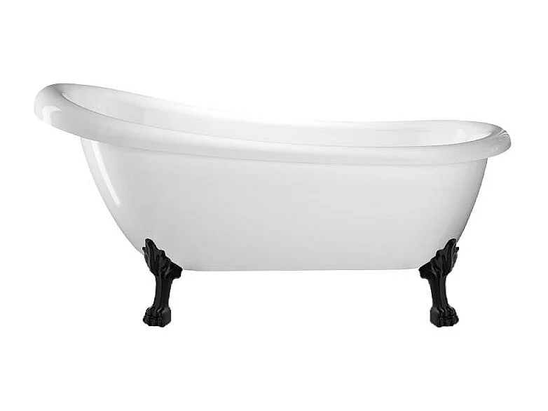 Baignoire sur pieds rétro RICHMOND Blanche 171 cm Pieds de Lion Noirs