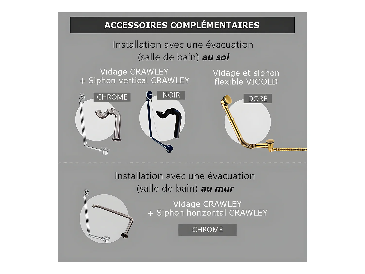 Vasca da bagno freestanding stile classico con piedini CHELSEA Bianca 154 cm Piedini di aquila Neri