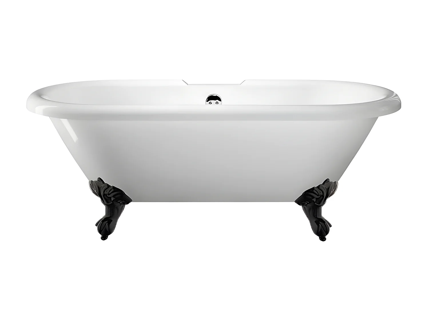 Freistehende Badewanne mit Füßen CHELSEA Adlerfüße SCHWARZ 154 cm