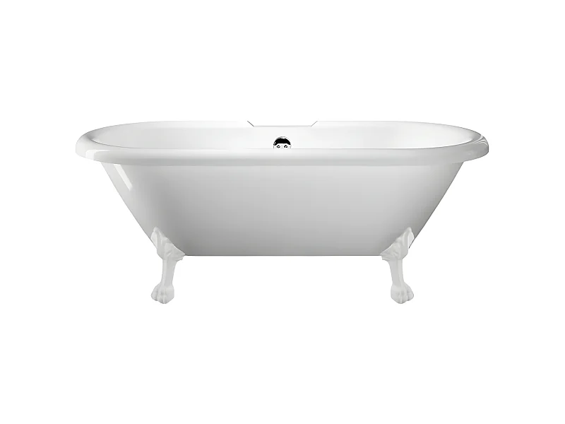Freistehende Badewanne mit Füßen CHELSEA Löwenfüße WEISS 170 cm