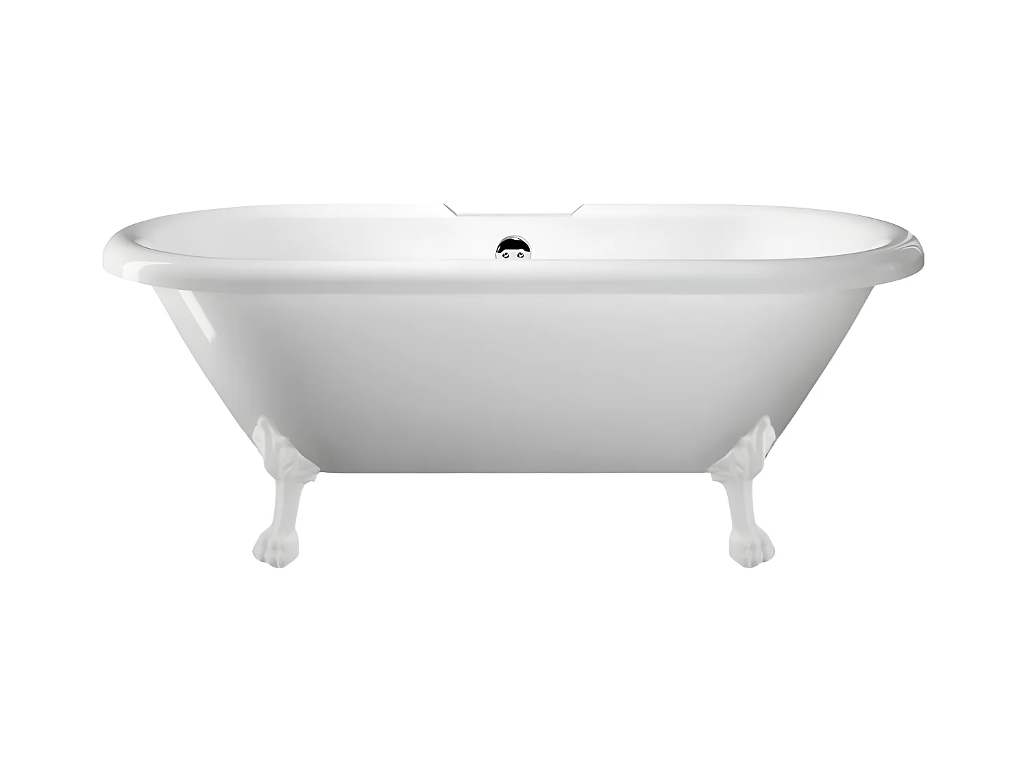 Baignoire ancienne rétro sur pieds CHELSEA Blanche 170 cm Pieds de Lion Blancs