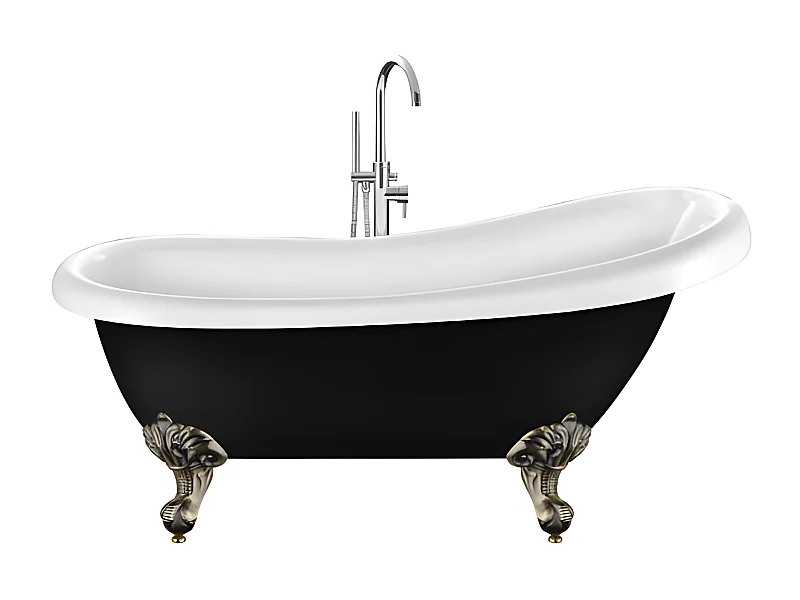 Bañera con patas RICHMOND NEGRA  171 cm patas ÁGUILA BRONCE ENVEJECIDO
