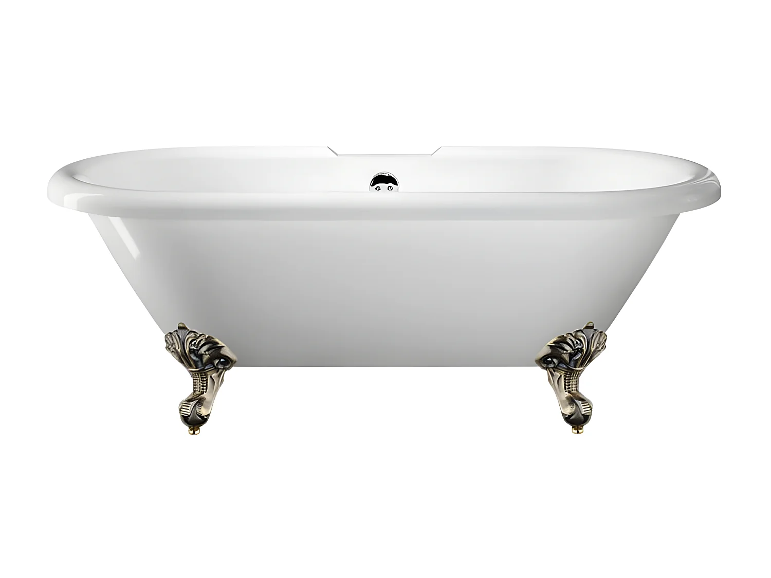 Freistehende Badewanne mit Füßen CHELSEA Adlerfüße ALTBRONZE 170 cm