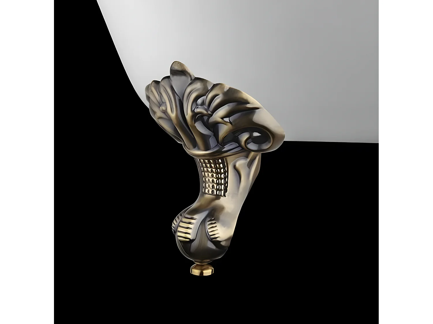 Vasca da bagno freestanding stile classico con piedini DARLINGTON nera 175 cm Piedini di aquila Bronzo