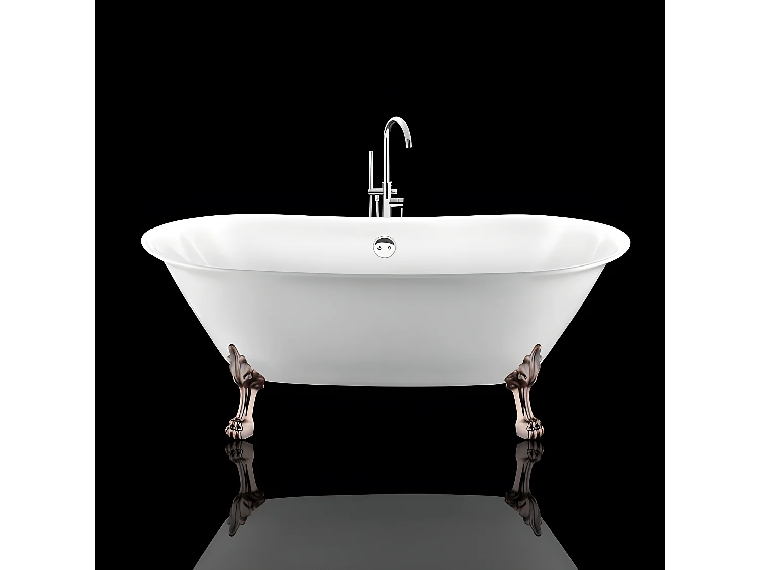 Bañera con patas SURRY HILLS  165 cm patas LEÓN COBRE ENVEJECIDO