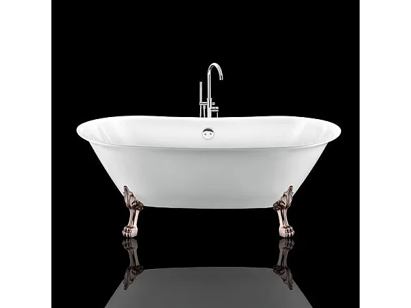 Vasca da bagno freestanding stile classico con piedini SURRY HILLS bianca 165 cm Piedini di leone Rame