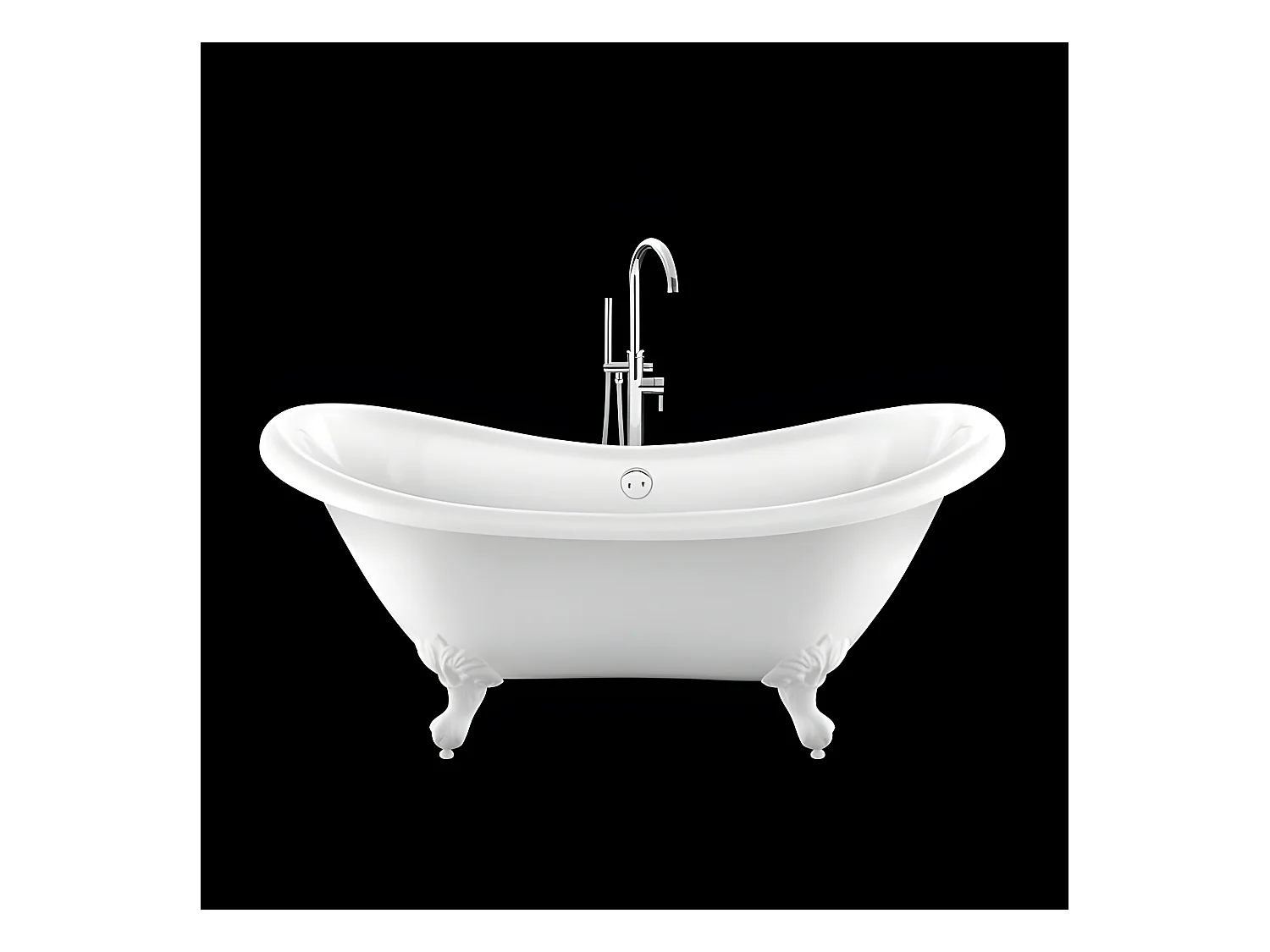 Baignoire ancienne rétro sur pieds DARLINGTON Blanche 175 cm Pieds d'Aigle Blancs