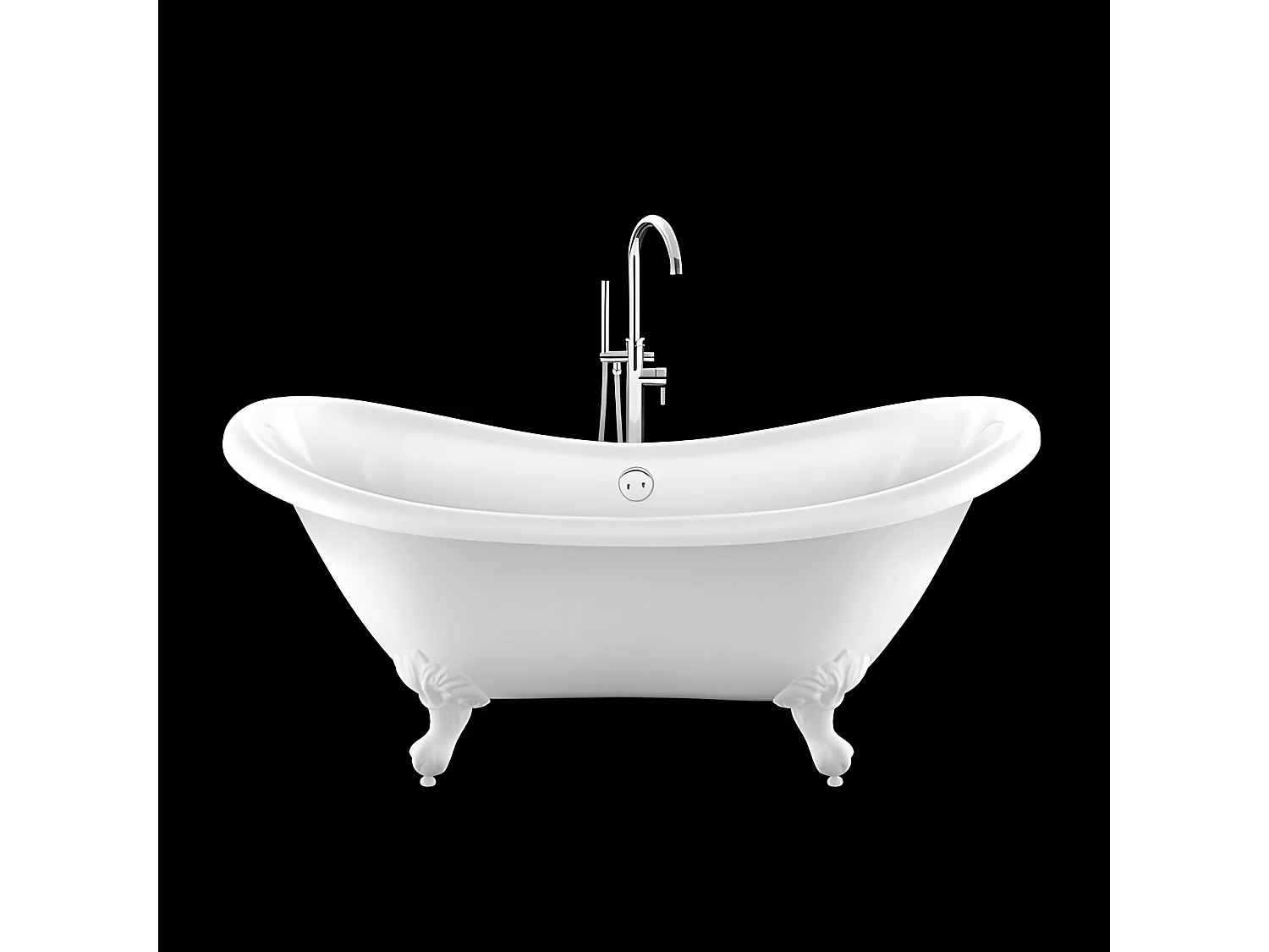 Freistehende Badewanne mit Füßen DARLINGTON Adlerfüße WEISS 175 cm