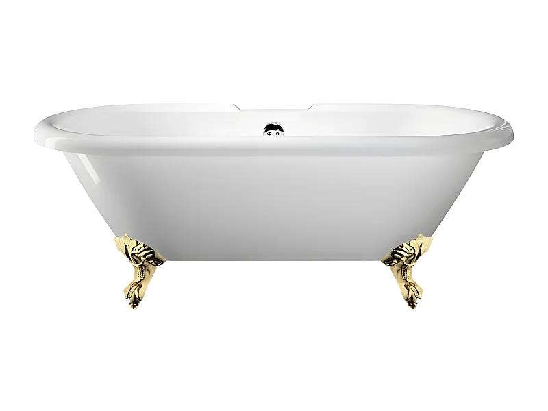 Freistehende Badewanne mit Füßen CHELSEA Adlerfüße GOLD 170 cm