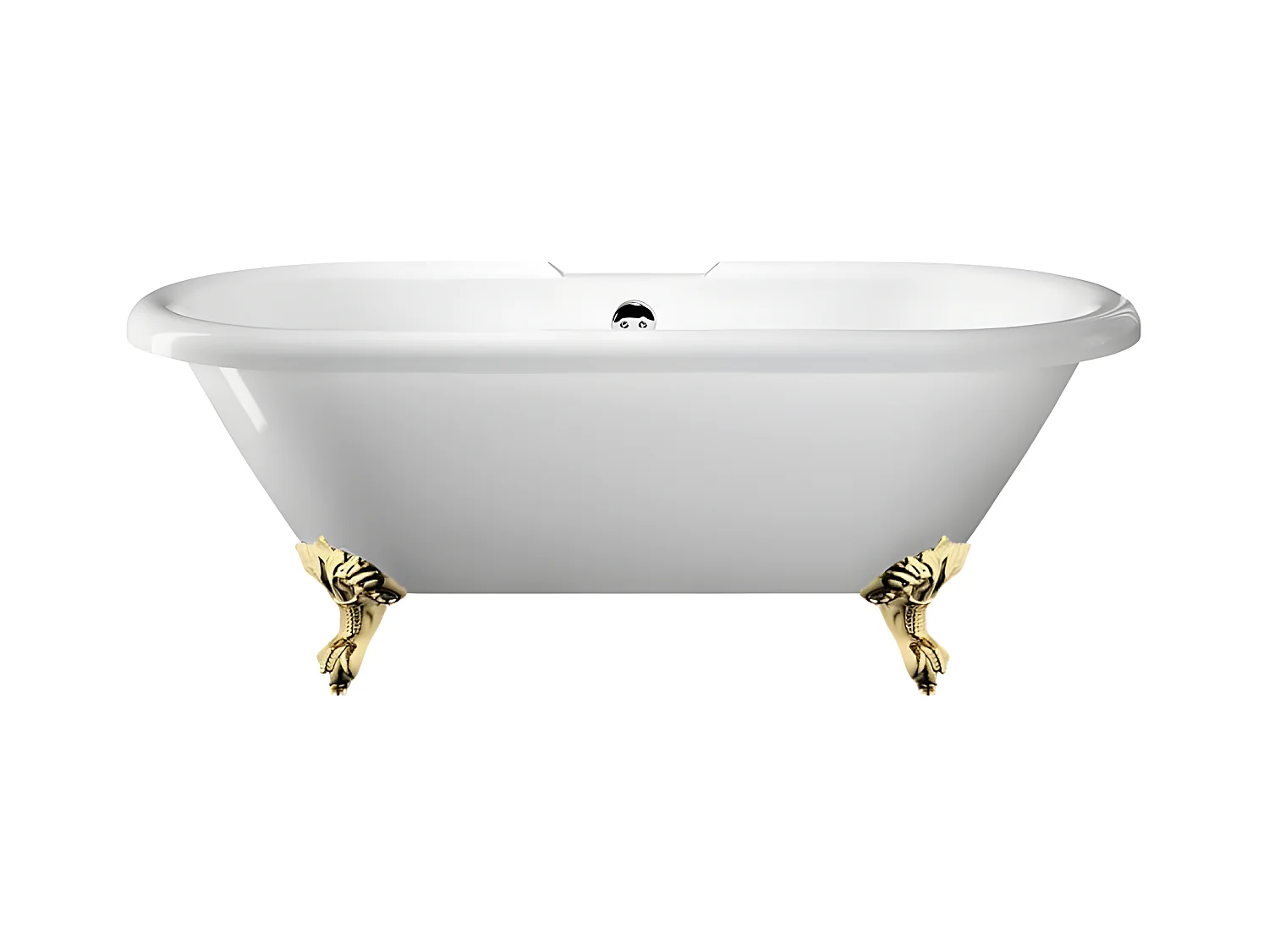 Baignoire ancienne rétro sur pieds CHELSEA Blanche 170 cm Pieds d'Aigle Dorés